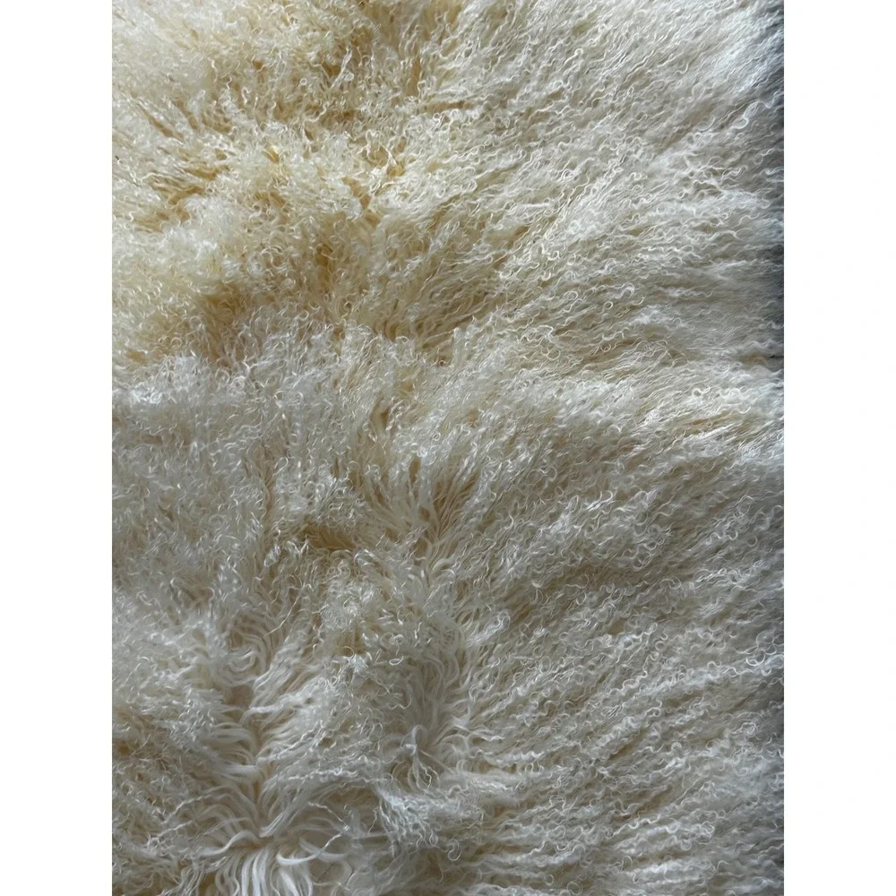 Sheepskin shearling rug Fluffy White Long Hair Tibetan Fur 25x52